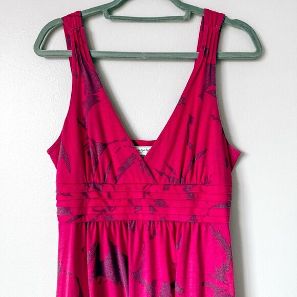 American Eagle V Neck Pink Floral Sleeveless Dress Size Medium - Picture 3 of 6